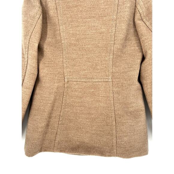 H&M Sz 6 Faux Wool Pea Coat Women’s Lined, Doubled Breasted Beige Career Preppy - Picture 11 of 11